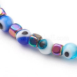 Buntes böses Auge Bunte Malerei Stretch-Perlen-Armbänder Sets&nbsp;BJEW-JB05931