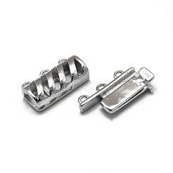 Rhodinierte 925-Sterlingsilber-Kastenverschlüsse&nbsp;X-STER-L057-017P