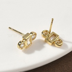 Rechteckige Ohrstecker mit flachen&nbsp;EJEW-G452-12G