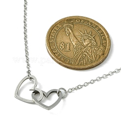 Collier avec pendentif en forme de cœur entrelacé en acier inoxydable 201&nbsp;NJEW-JN04524