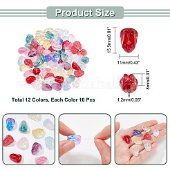 120 pz 12 colori trasparenti fatti a mano perline a lume&nbsp;LAMP-NB0001-84