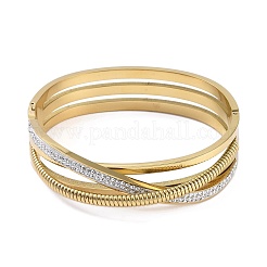 Brazalete con bisagras de rhinestone de cristal&nbsp;BJEW-M313-08B-G