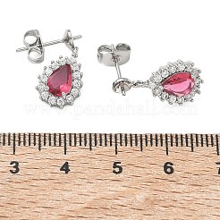 Ohrstecker aus Messing mit Pavé-Zirkonia&nbsp;KK-C172-09P