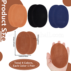 4 par de accesorios de adorno de cuero sintético ovalado de 4 colores&nbsp;PATC-CY0001-83
