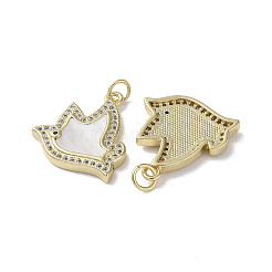 Pendentifs avec zircon cubiques à micro-pavés en laiton&nbsp;KK-G485-25A-G