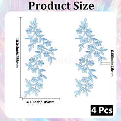 4 pièce de tissu de broderie informatisé en polyester à repasser/coudre sur des patchs&nbsp;PATC-CY0001-80A