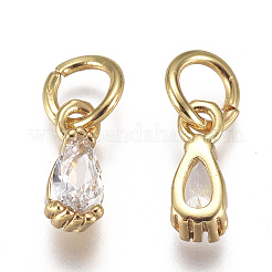 Breloques en laiton avec zircone cubique de micro pave&nbsp;X-ZIRC-F111-04G-09
