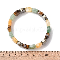 Bracelets extensibles unisexes en perles ovales de pyrite naturelle&nbsp;BJEW-Z149-05B
