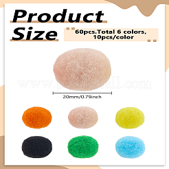 60 Stück 6 Farben DIY Puppenhandwerk Polyester hochelastischer Pom Pom Ball&nbsp;DIY-LP0005-42