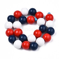 Brins de perles de bois naturel peintes à la bombe d'halloween&nbsp;WOOD-S053-55D