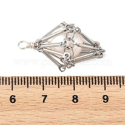 Perle de culture d'eau douce naturelle avec pendentifs en laiton&nbsp;PALLOY-JF05975-02