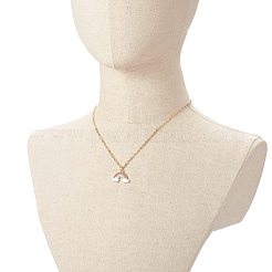 Colliers pendentif arc-en-ciel en alliage émaillé&nbsp;NJEW-JN03619-02