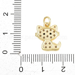 Pendentifs avec zircon cubiques à micro-pavés en laiton&nbsp;KK-D258-37G-02
