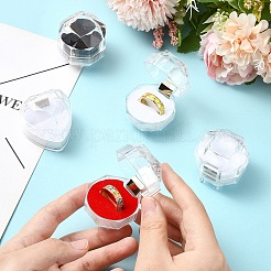 15 Stück transparente Ringboxen aus Kunststoff in 3 Farben.&nbsp;AJEW-YW0001-28