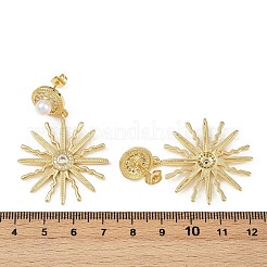Orecchini pendenti in ottone con micro pavé di zirconi cubici trasparenti&nbsp;EJEW-S275-03G