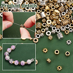 900 Stück 18 Stile tibetischen Stil Legierung Abstandsperlen Sets&nbsp;TIBEB-PH0005-12