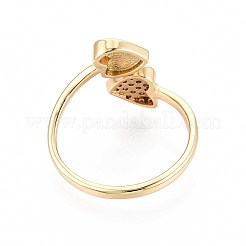 Manschettenringe aus Messing mit Mikropavé-Zirkonia für Damen&nbsp;KK-T071-63G