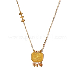 Collane con ciondolo boho in acciaio inossidabile 304 con occhio malvagio e nappa in pietra naturale per donna&nbsp;WGE9A35-01
