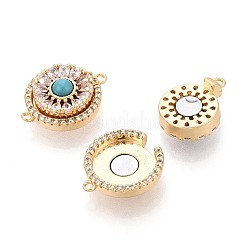 Fermagli magnetici in ottone con pavé di zirconi cubici trasparenti&nbsp;KK-N287-09G