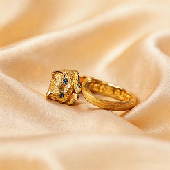 Anelli aperti con polsino in ottone micro pavé di zirconi cubici per donna&nbsp;WG88760-01