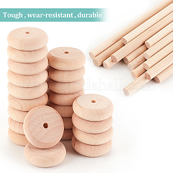 30 ruota per veicoli in legno Schima&nbsp;DIY-OC0010-70B