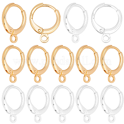 40 pièces 2 couleurs en laiton accessoires de boucle d'oreille huggie hoop&nbsp;KK-BBC0024-35