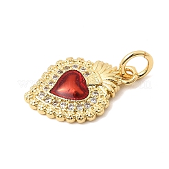 Pendenti in zirconi cubici trasparenti in micro pavè di ottone&nbsp;KK-H267-015G
