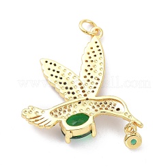 Colgantes de circonita cúbica micro pavé de latón chapado en oro real de 18 quilates&nbsp;KK-D004-24G