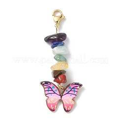 Decoraciones colgantes de esmalte de aleación de mariposa&nbsp;HJEW-JM01192-01