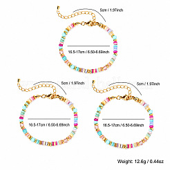 Armbandsets aus gefärbten Naturmuscheln und MessingUnterlegscheibenperlen für Damen&nbsp;ZF6464-1