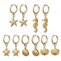 Boucles d'oreilles pendantes créoles en acier inoxydable 304&nbsp;EJEW-JE07267-01