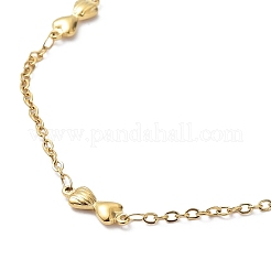 Ionenbeschichtung (IP) 304 Edelstahl Bowknot Gliederkette Halskette&nbsp;NJEW-K249-07G