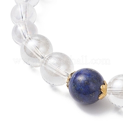 Stretch-Armbänder aus Glas- und natürlichen Lapislazuli-Perlen für Damen und Herren&nbsp;BJEW-JB12693-01