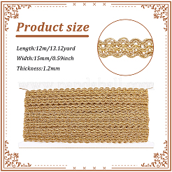 Ruban de garniture à franges ondulées à paillettes en polyester de 12 m&nbsp;OCOR-WH0003-031B