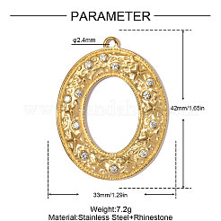 304 Edelstahl mit Kristall-Strass-Anhängern&nbsp;RB-OY001-17G