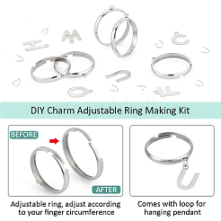 DIY-Set zur Herstellung verstellbarer Ringe mit Charms&nbsp;DIY-NB0010-02