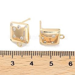 Fornituras de latón micro pave zirconia pendiente del perno prisionero&nbsp;KK-E107-12G
