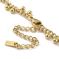 Collane a catena con ciondoli a sfera tonda in acciaio inossidabile 304&nbsp;NJEW-G119-01G