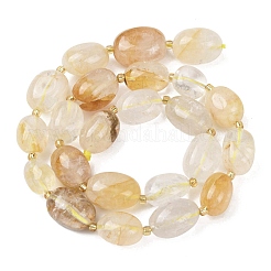 Quartz hématoïde jaune naturel/fils de perles de quartz guérisseur doré&nbsp;G-G453-D15-01