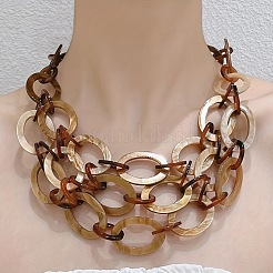 Böhmische Acryl-Halsketten mit mehreren ovalen Gliedern für Damen&nbsp;FS-WG5E1FA-01