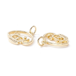 Pendenti in zirconi cubici trasparenti in micro pavè di ottone&nbsp;KK-D067-15G-RS