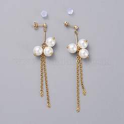 Aretes de perla de vidrio ecológicos&nbsp;EJEW-JE03813