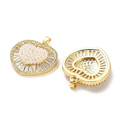 Pendentifs avec zircon cubiques à micro-pavés en laiton&nbsp;KK-K355-16G