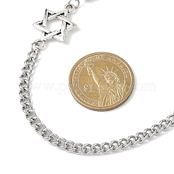 304 Edelstahl Davidstern Gliederkette Halsketten&nbsp;NJEW-JN05658
