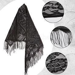 Scialle in poliestere staccabile con fiore in pizzo&nbsp;AJEW-WH20072-43C