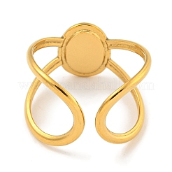 Componentes de anillo de puño ovalado de acero inoxidable 304 con recubrimiento iónico (IP)&nbsp;RJEW-A043-07G