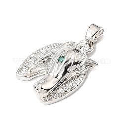 Pendentifs en laiton zircon cubique micro pavé vert&nbsp;KK-Q071-04P