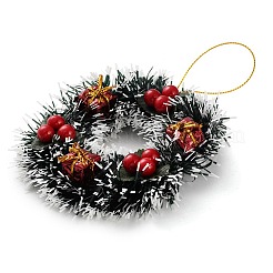 Weihnachtskranz-Anhänger aus PVC&nbsp;HJEW-R100-01D