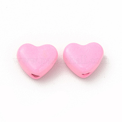 Cuentas de aleación pintadas con aerosol de corazón&nbsp;FIND-G053-01B