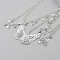 Legierung sexy elastische mehrschichtige Quaste Schmetterling Beinkette&nbsp;FIND-WH0152-847
